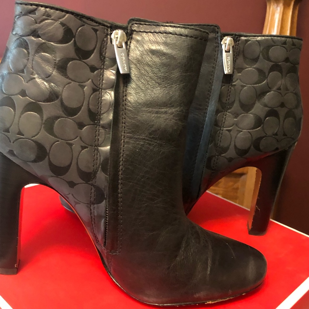 Coach high heel booties